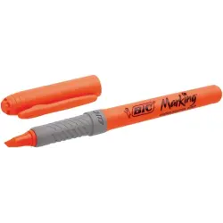 Bic Highlighter Grip Marcador Fluorescente - Punta Biselada - Trazo entre 1.60 y 3.30 mm - Grip Texturizado - Color Naranja | Ah