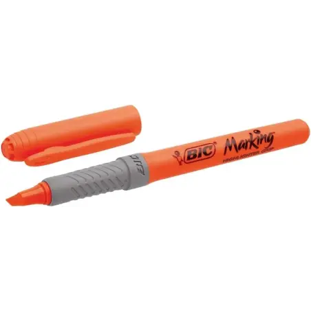 Bic Highlighter Grip Marcador Fluorescente - Punta Biselada - Trazo entre 1.60 y 3.30 mm - Grip Texturizado - Color Naranja | Ah
