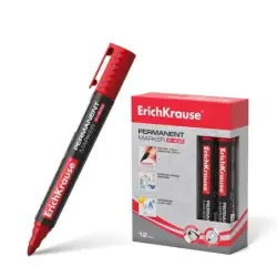 Erichkrause Marcador Permanente P-400 - Punta en Forma de Bala - Resistente a Multiples Superficies - Color Rojo | Ahorro Imprim