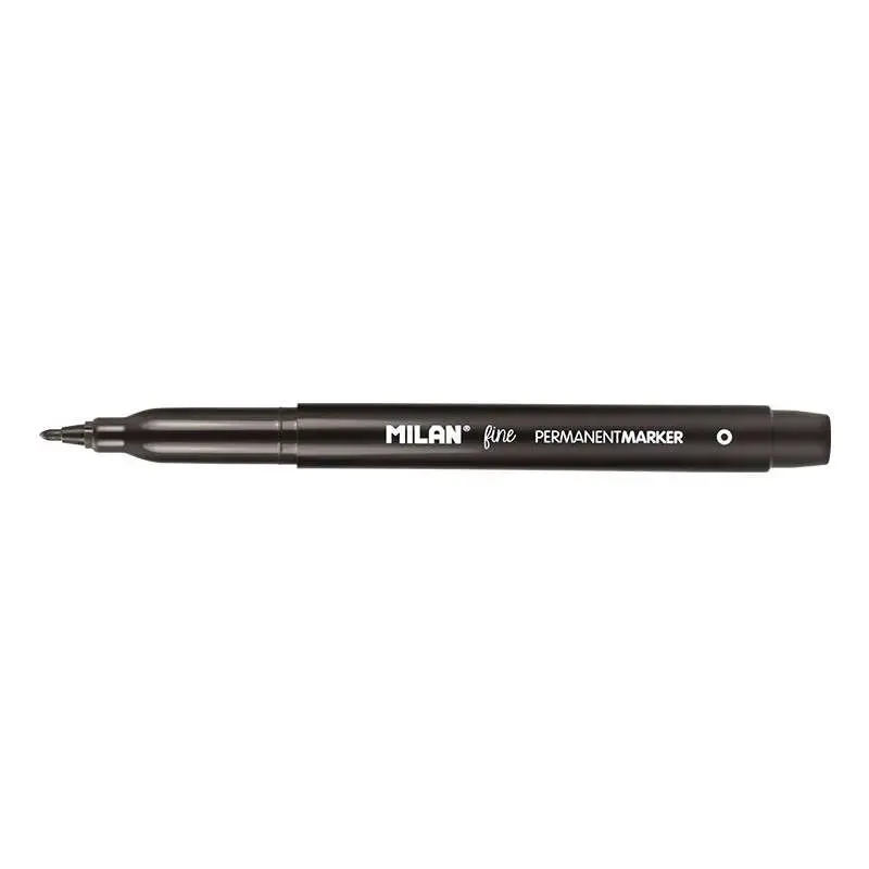 Milan Rotuladores Permanentes Punta Fina - Punta 2mm - Tinta a Base de Alcohol - Color Negro | Ahorro Imprimiendo