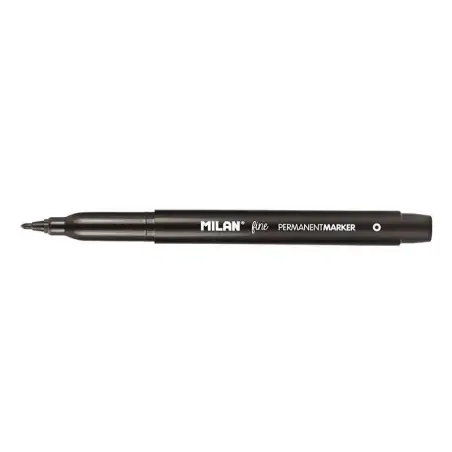 Milan Rotuladores Permanentes Punta Fina - Punta 2mm - Tinta a Base de Alcohol - Color Negro | Ahorro Imprimiendo