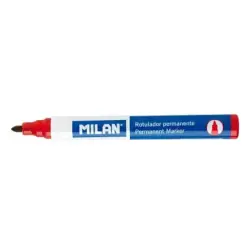Milan Rotulador Permanente - Punta Redonda 4mm - Tinta a Base de Alcohol - Color Rojo | Ahorro Imprimiendo