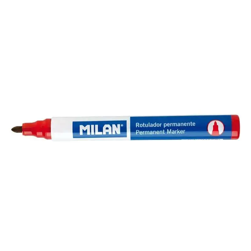 Milan Rotulador Permanente - Punta Redonda 4mm - Tinta a Base de Alcohol - Color Rojo | Ahorro Imprimiendo
