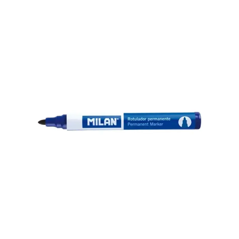 Milan Rotulador Permanente - Punta Redonda 4mm - Tinta a Base de Alcohol - Color Azul | Ahorro Imprimiendo
