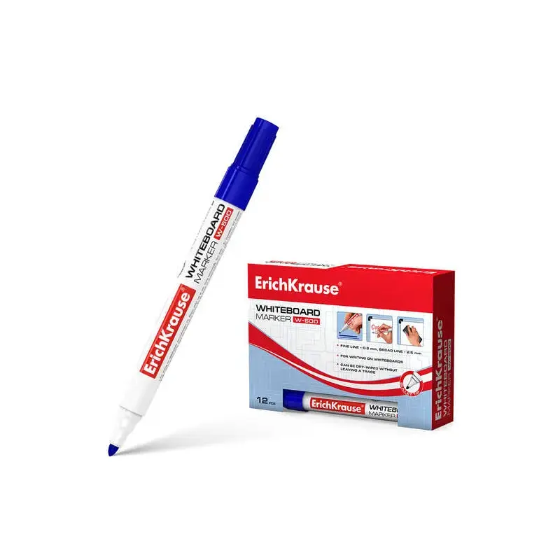 Erichkrause W-500 Rotulador para Pizarra Blanca - Punta en Forma de Bala - Trazo de 0.8 a 2.5mm - Tinta a Base de Alcohol - Colo