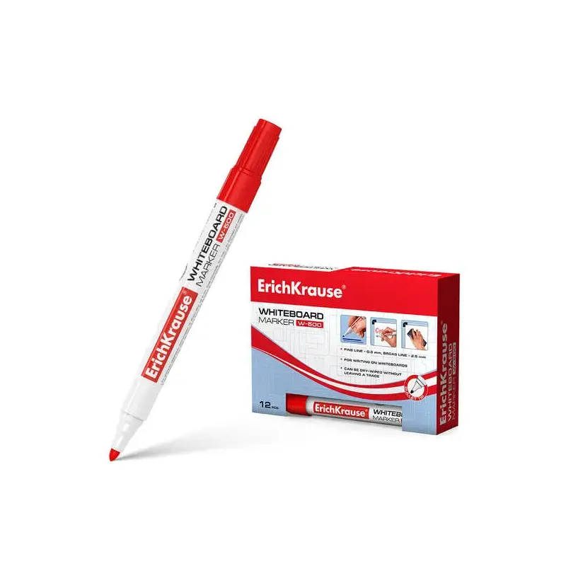 Erichkrause W-500 Rotulador para Pizarra Blanca - Punta en Forma de Bala - Trazo de 0.8 a 2.5mm - Tinta a Base de Alcohol - Colo