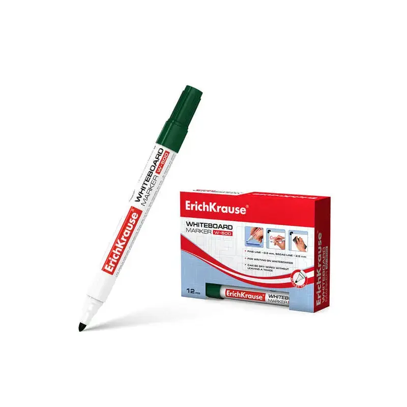 Erichkrause W-500 Rotulador para Pizarra Blanca - Punta en Forma de Bala - Trazo de 0.8 a 2.5mm - Tinta a Base de Alcohol - Colo