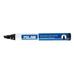 Milan Rotulador Permanente Punta Biselada - Punta 1 - 4mm - Tinta a Base de Alcohol - Color Negro | Ahorro Imprimiendo