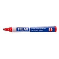 Milan Rotulador Permanente Punta Biselada - Punta 1 - 4mm - Tinta a Base de Alcohol - Color Rojo | Ahorro Imprimiendo