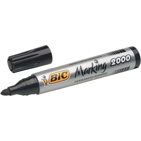 Bic Marking 2000 Ecolutions Rotulador Permanente - Tinta con Base de Alcohol - Ecologico - Secado Rapido - Color Negro | Ahorro