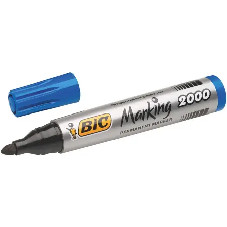 Bic Marking 2000 Ecolutions Rotulador Permanente - Tinta con Base de Alcohol - Ecologico - Secado Rapido - Color Azul | Ahorro I
