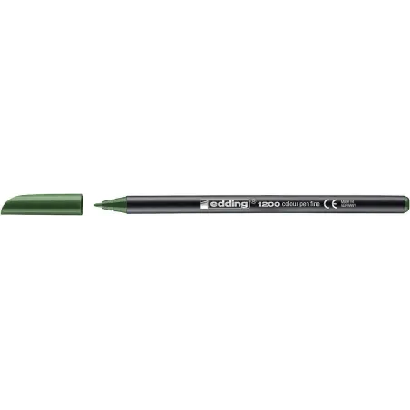 Edding 1200 Rotulador - Punta Redonda - Trazo 1mm - Tinta con Base de Agua - Color Verde Oliva | Ahorro Imprimiendo