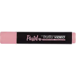 Tratto Video Pastel Marcador Fluorescente - Punta Biselada - Tinta al Agua - Secado Rapido - Color Rosa Pomelo | Ahorro Imprimie