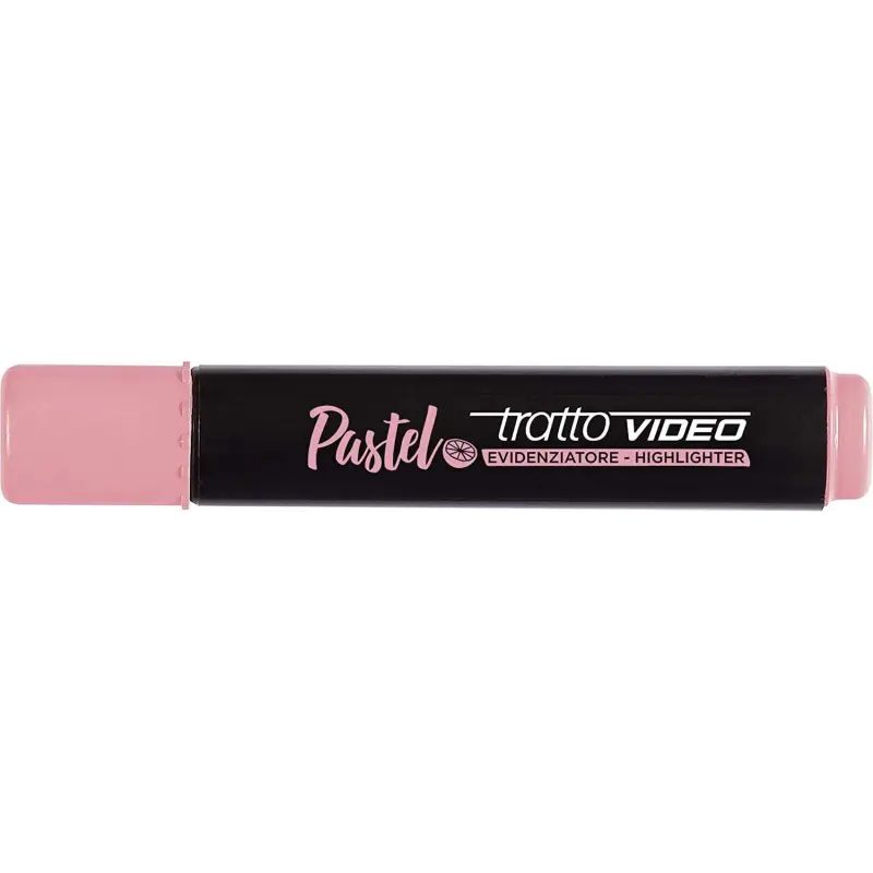 Tratto Video Pastel Marcador Fluorescente - Punta Biselada - Tinta al Agua - Secado Rapido - Color Rosa Pomelo | Ahorro Imprimie