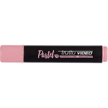 Tratto Video Pastel Marcador Fluorescente - Punta Biselada - Tinta al Agua - Secado Rapido - Color Rosa Pomelo | Ahorro Imprimie