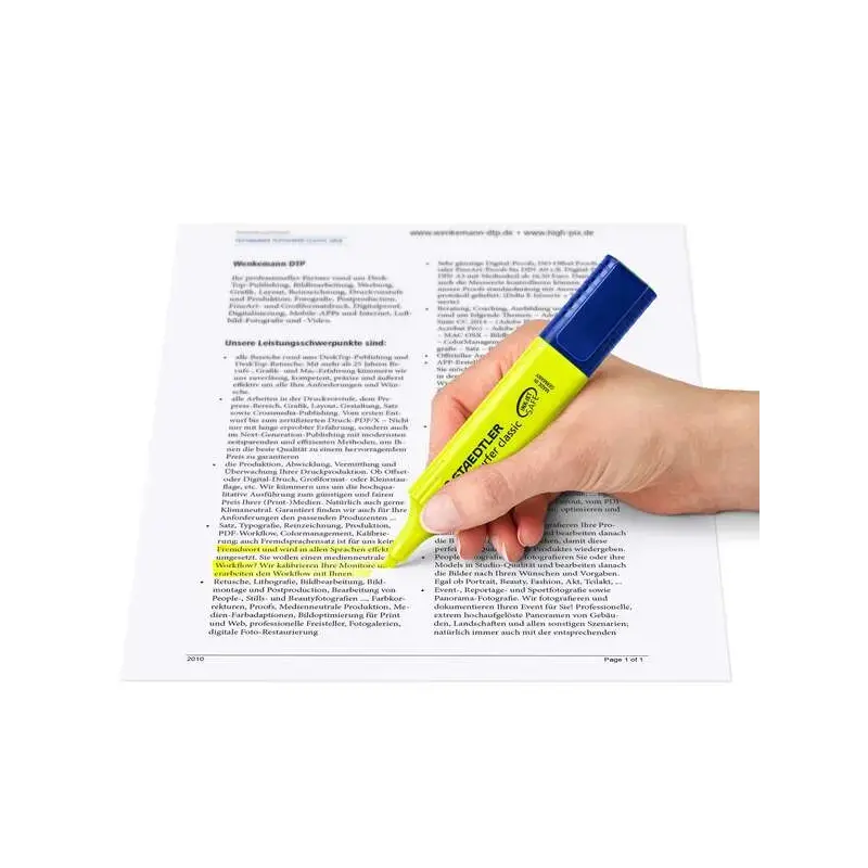 Staedtler Textsurfer Classic 364 Marcador Fluorescente - Punta Biselada - Trazo entre 1 - 5mm - Tinta con Base de Agua - Color A