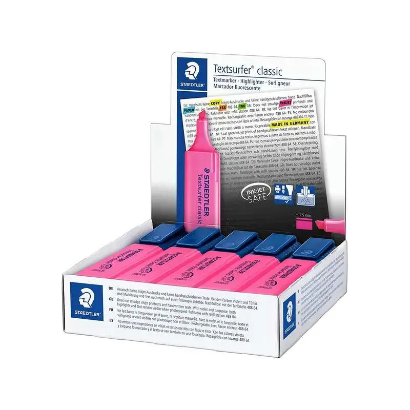 Staedtler Textsurfer Classic 364 Marcador Fluorescente - Punta Biselada - Trazo entre 1 - 5mm - Tinta con Base de Agua - Color R