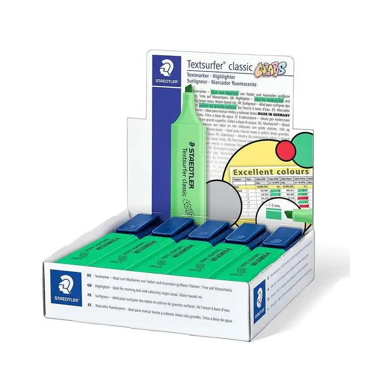 Staedtler Textsurfer Classic 364 Marcador Fluorescente - Punta Biselada - Trazo entre 1 - 5mm - Tinta con Base de Agua - Color V