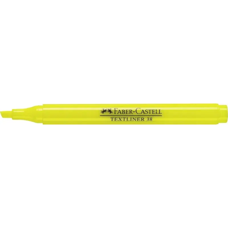 Faber-Castell Textliner 38 Marcador Fluorescente - Cuerpo Fino - Punta Biselada - Trazo Grueso y Fino - Tinta con Base de Agua -