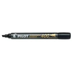 Pilot Rotulador Permanente 400 - Punta Biselada 4,5mm - Trazo 4mm - Color Negro | Ahorro Imprimiendo