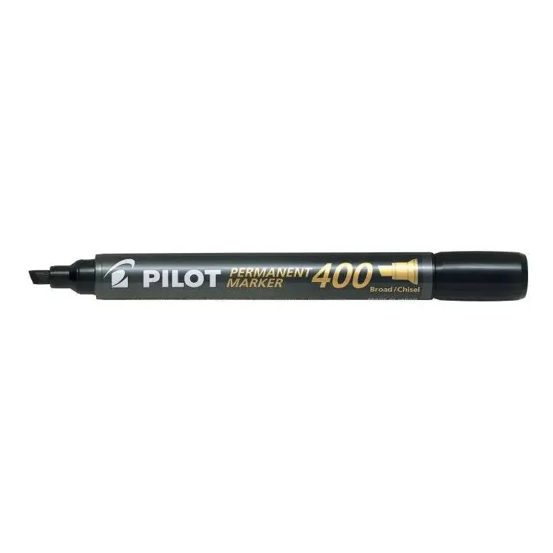 Pilot Rotulador Permanente 400 - Punta Biselada 4,5mm - Trazo 4mm - Color Negro | Ahorro Imprimiendo