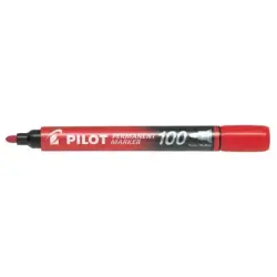 Pilot Rotulador Permanente 100 - Punta de Bala 4,5mm - Trazo 1mm - Color Rojo | Ahorro Imprimiendo