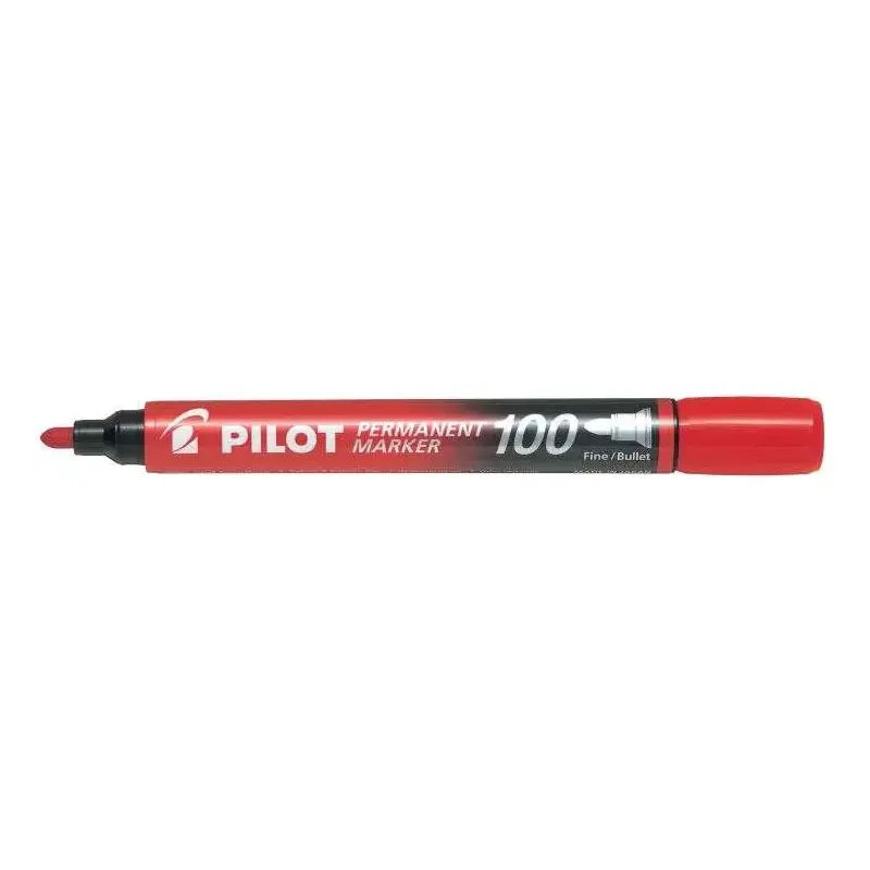 Pilot Rotulador Permanente 100 - Punta de Bala 4,5mm - Trazo 1mm - Color Rojo | Ahorro Imprimiendo