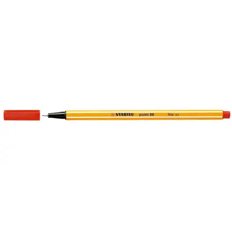 Stabilo Point 88 Rotulador de Punta Fina de Fibra - Trazo de 0.4 mm - Tinta con Base de Agua - Color Rojo | Ahorro Imprimiendo