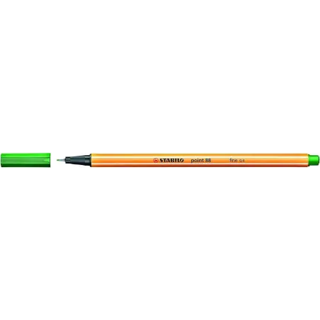 Stabilo Point 88 Rotulador de Punta Fina de Fibra - Trazo de 0.4 mm - Tinta con Base de Agua - Color Verde | Ahorro Imprimiendo