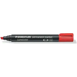 Staedtler Lumocolor 350 Rotulador Permanente - Punta Biselada 2-5mm aprox. - Tinta Base de Alcohol - Secado Rapido - Color Rojo