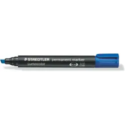 Staedtler Lumocolor 350 Rotulador Permanente - Punta Biselada 2-5mm aprox. - Tinta Base de Alcohol - Secado Rapido - Color Azul