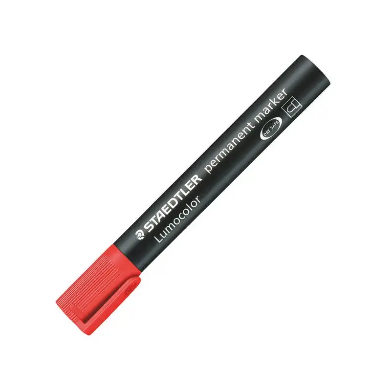 Staedtler Lumocolor 352 Rotulador Permanente - Punta Redonda - Trazo 2mm Aprox - Capuchon con Clip - Secado Rapido - Color Rojo