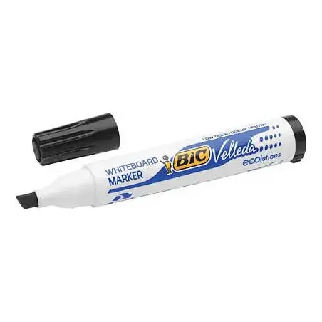 Bic Velleda 1751 ECOlutions Marcadores para Pizarra - Punta Biselada - Trazo entre 3mm y 5.5mm - Tinta con Base de Alcohol - Eco