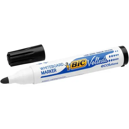 Bic Velleda 1701 ECOlutions Marcadores para Pizarra - Punta Redonda - Trazo de 1.5 mm - Tinta con Base de Alcohol - Ecologico -