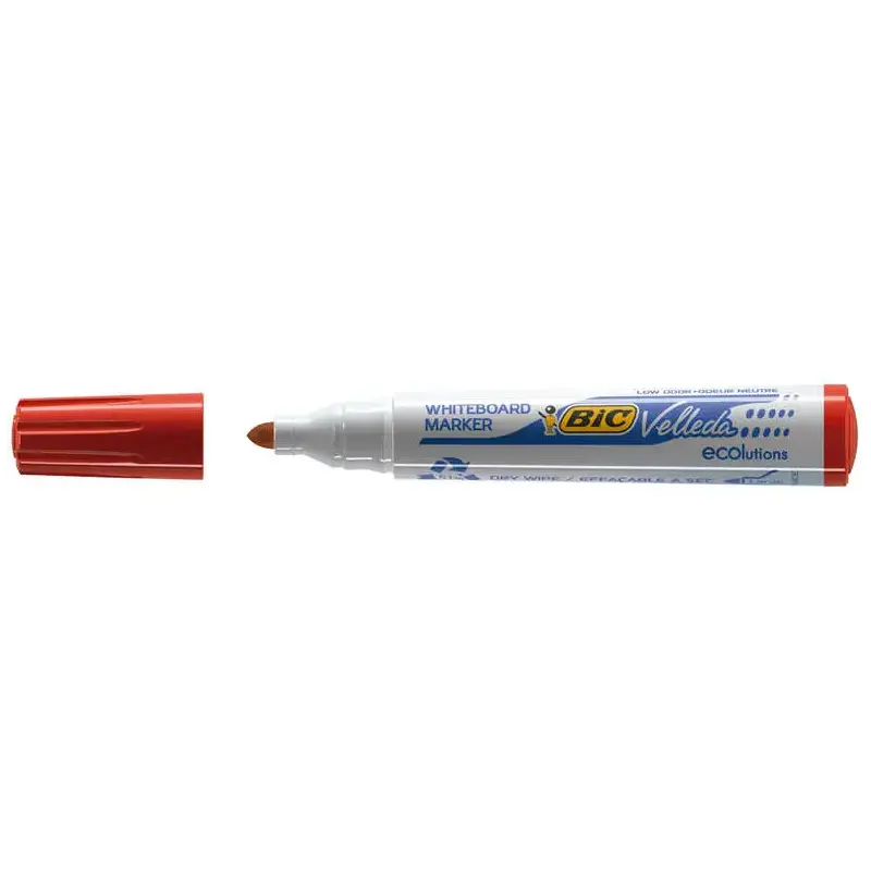 Bic Velleda 1701 ECOlutions Marcadores para Pizarra - Punta Redonda - Trazo de 1.5 mm - Tinta con Base de Alcohol - Ecologico -