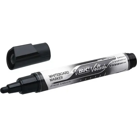 Bic Velleda Liquid Ink Marcador para Pizarra - Punta Media - Trazo 2.3mm - Tinta Liquida con Base de Alcohol - Color Negro | Aho