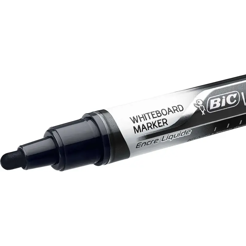 Bic Velleda Liquid Ink Marcador para Pizarra - Punta Media - Trazo 2.3mm - Tinta Liquida con Base de Alcohol - Color Negro | Aho