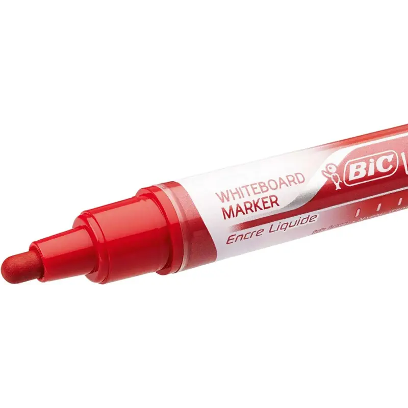 Bic Velleda Liquid Ink Marcador para Pizarra - Punta Media - Trazo 2.3mm - Tinta Liquida con Base de Alcohol - Color Rojo | Ahor