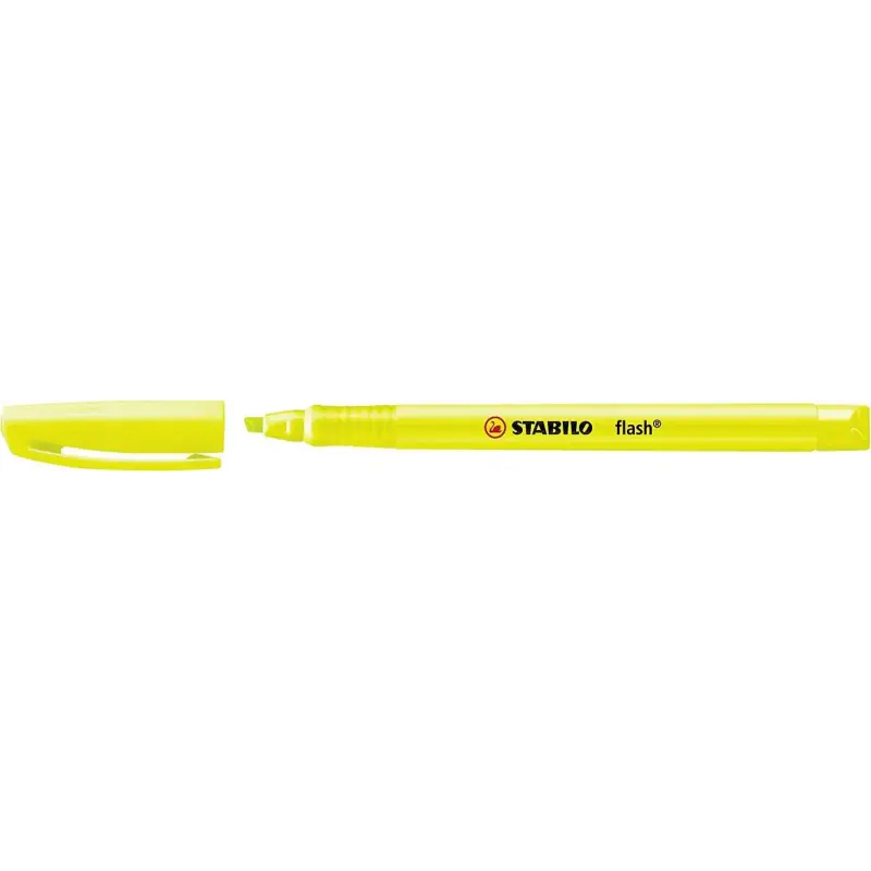 Stabilo Flash Marcador Fluorescente - Tamaño Bolsillo - Trazo de 1 y 3.5mm - Tinta con Base de Agua - Color Amarillo | Ahorro Im
