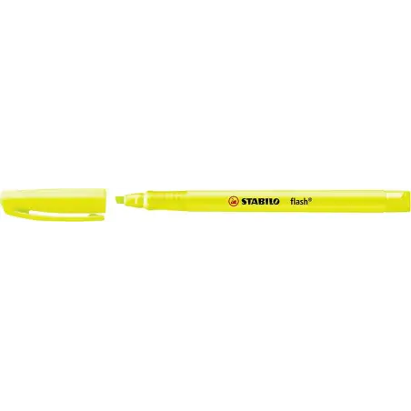 Stabilo Flash Marcador Fluorescente - Tamaño Bolsillo - Trazo de 1 y 3.5mm - Tinta con Base de Agua - Color Amarillo | Ahorro Im