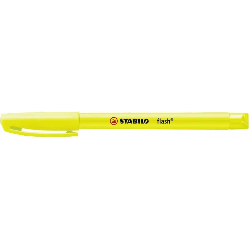 Stabilo Flash Marcador Fluorescente - Tamaño Bolsillo - Trazo de 1 y 3.5mm - Tinta con Base de Agua - Color Amarillo | Ahorro Im