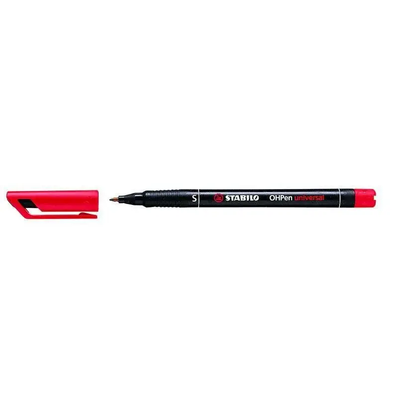 Stabilo OHPen Rotulador Permanente - Punta Superfina - Trazo de 0.4mm - Agarre Antideslizante - Tapon Ventilado - Color Rojo | A