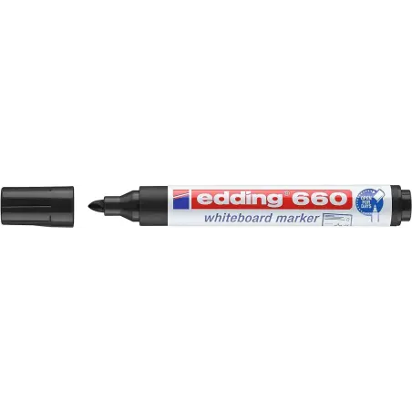 Edding 660 Rotulador para Pizarra Blanca - Punta Redonda - Trazo entre 1.5 y 3 mm. - Tinta Pigmentada - Recargable - Borrable en