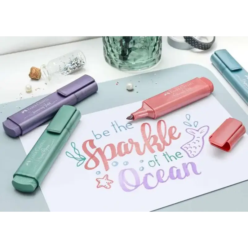 Faber-Castell Textliner 46 Metallic Marcador Fluorescente - Punta Biselada - Trazo entre 1mm y 5mm - Tinta con Base de Agua - Co