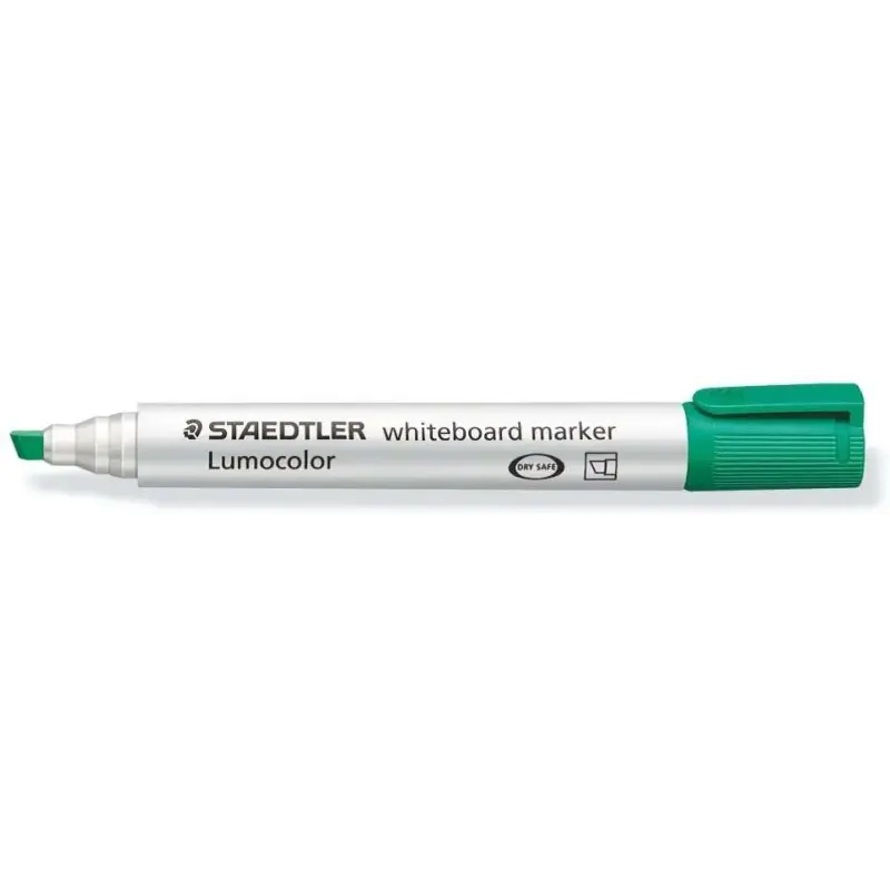 Staedtler Lumocolor 351 Marcador para Pizarra Blanca - Punta Biselada 2 - 5mm Aprox - Secado Rapido - Color Verde | Ahorro Impri