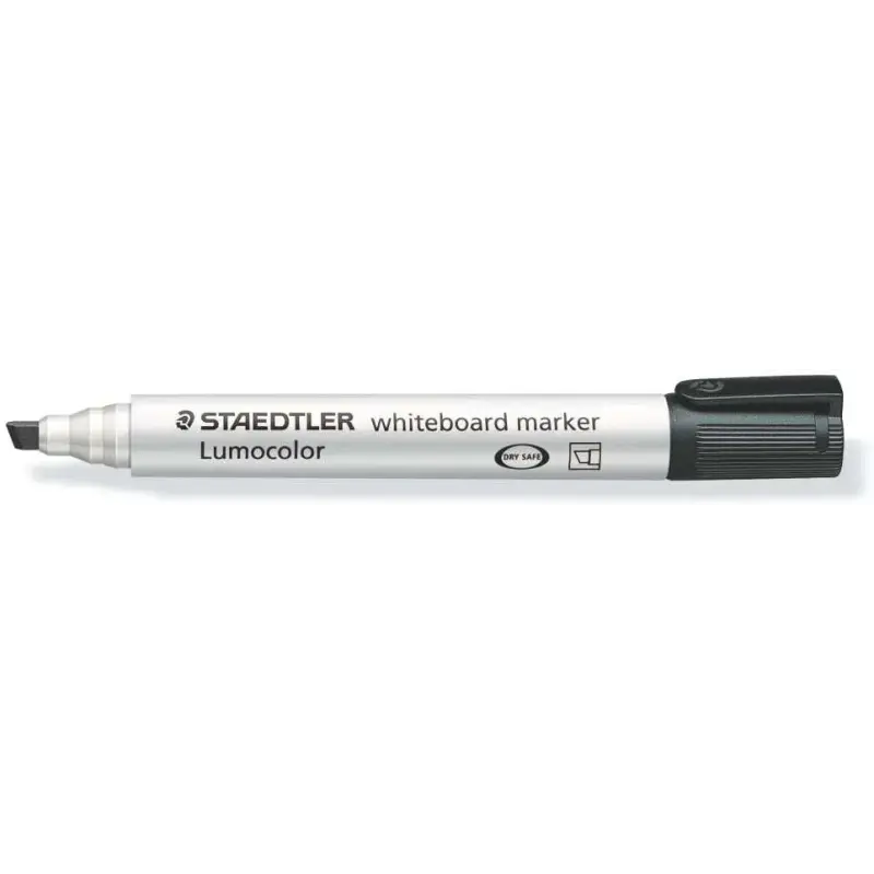 Staedtler Lumocolor 351 Marcador para Pizarra Blanca - Punta Biselada 2 - 5mm Aprox - Secado Rapido - Color Negro | Ahorro Impri