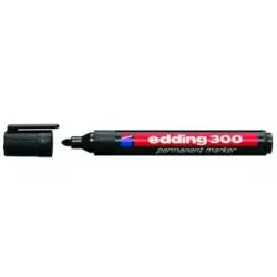 Edding 300 Rotulador Permanente - Punta Redonda - Trazo entre 1.5 y 3 mm. - Tinta Casi Inodora - Capuchon con Clip - Secado Rapi