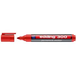 Edding 300 Rotulador Permanente - Punta Redonda - Trazo entre 1.5 y 3 mm. - Tinta Casi Inodora - Capuchon con Clip - Secado Rapi