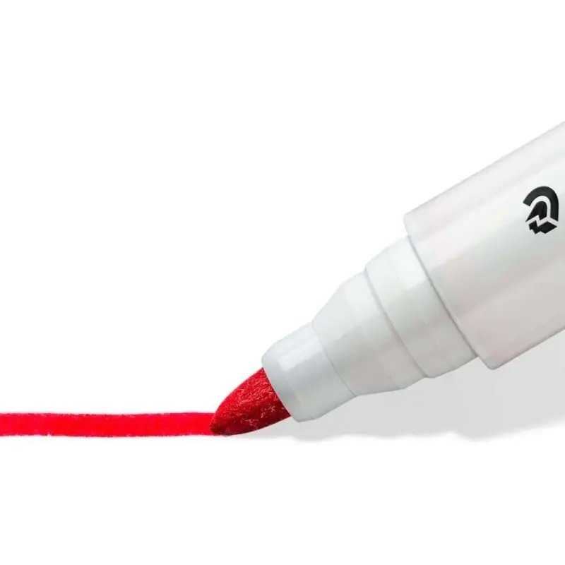 Staedtler Lumocolor 351 Rotulador para Pizarra - Punta Redonda - Trazo 2mm - Capuchon con Clip - Color Rojo | Ahorro Imprimiendo