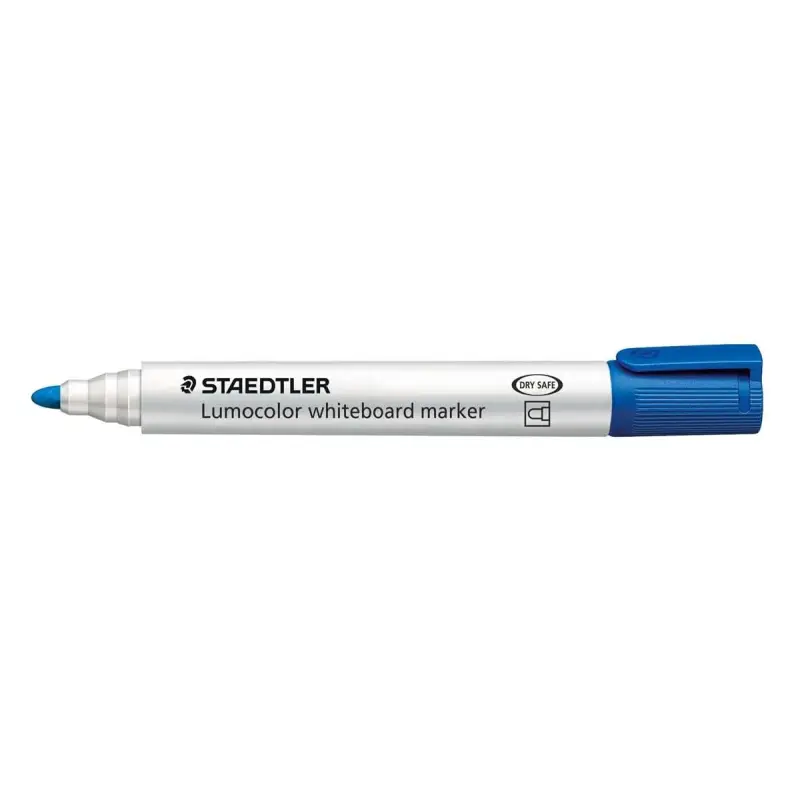 Staedtler Lumocolor 351 Rotulador para Pizarra - Punta Redonda - Trazo 2mm - Capuchon con Clip - Color Azul | Ahorro Imprimiendo